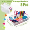 Xvvirnt 8 Pack Classroom Storage Baskets,Paper Trays for Classroom, Plastic
