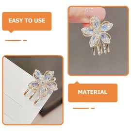 Mobestech Set of 3 Small Flower Claw Clips Hair Clasp Ornament Crystal Design for Women