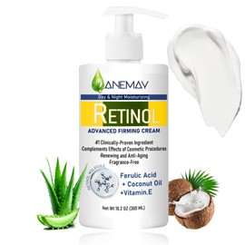 300 ml Retinol Body Lotion, Large‑Capacity Retinol Body Cream, Retinol Advanced Firming Cream with Coconut Oil & Vitamin E – Body Retinol Moisturiser to Smooth Skin, Reduce Fine Lines & Stretch Marks