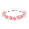 Merroyal Floral Crown Headband, Artificial Rose Design,Adjustable with Ribbon Ties