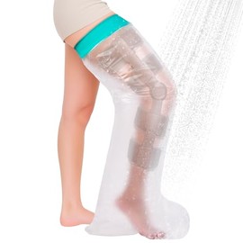 Waterproof Leg Cast Cover for Showering, Reusable Shower Sleeve for Full Leg After Surgery, Watertight Non-Slip Adult Fracture Protector Bag, Water Proof Medical Covers for Thigh/Knee/Wound/Bandages