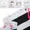 GCIREC Flamingo Shower Curtain, Black White Stripe with Hot Pink
