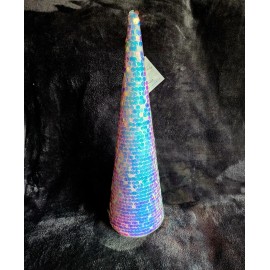 target NWT 18" Sequined Iridescent Cone Christmas Tree Sculpture home decor