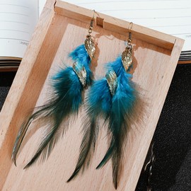 Feather Earrings for Women Dangling Vintage Western Earrings Boho Long Feather Earrings Beaded Tassel Earrings Bohemian Jewelry Gift