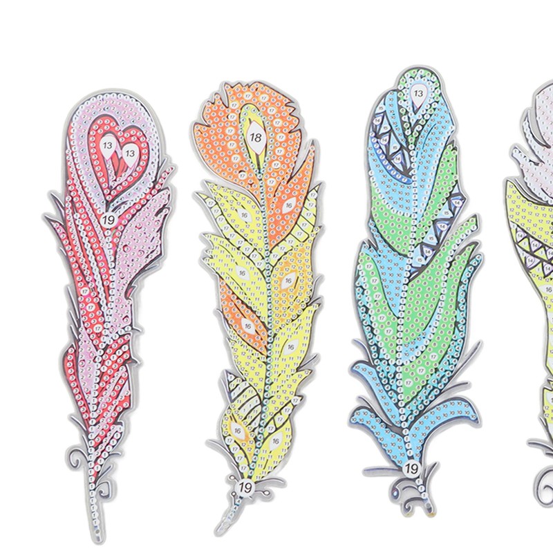 DIY Diamond Feather Bookmark Lightweight Delicate Bend Resistant Beaded Page