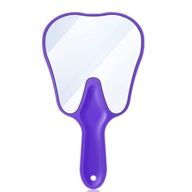 LA MIERE Tooth Shaped Mirror Ergonomic Handle Mirrors with Handle Hand Mirrors Dental Mirror Handheld, Purple