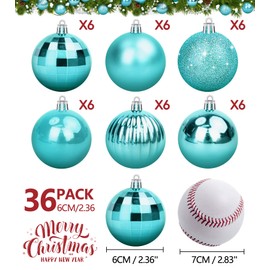 BLAZOR Christmas Baubles, Christmas Ball Ornaments with Strings, M Size, Shatterproof Plastic Christmas Bulbs, Hanging Decorations for Xmas Tree, Holiday, Wedding, Party