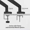 j5create Ergonomic Monitor Mount, Fully Adjustable Gas Spring Monitor Arm
