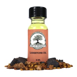 Lodestone Oil 1/2 oz | Handmade with Herbs & Essential Oils | Attraction, Money, Luck, Good Fortune Rituals | Hoodoo Voodoo Wicca Pagan Conjure