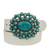 Trendy Turquoise Buckle Belt White XS