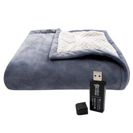 PerfectPrime HP0810, Soft Fleece Portable QC2.0/3.0 USB Power Heating Throw, Shoulder Blanket, Temperature Setting Controller for Winter Traveling, Camping, Hiking or Wheelchair