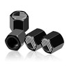 GKmow Pack-4 Car Wheel Tire Valve Stem Caps, Black and