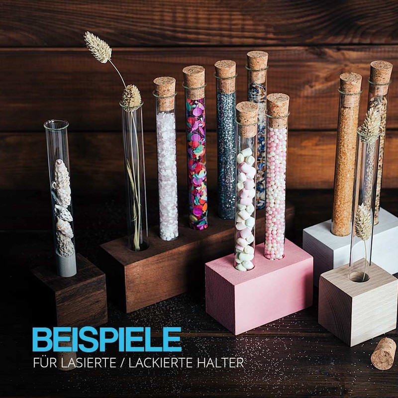 Tuuters Wooden Test Tube Vase - Modern Table Decoration Including