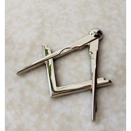 Masonic Master Mason Square & Compass Cut Out Car Auto Emblem Silver DMCE19