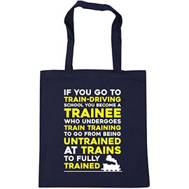 Hippowarehouse If you go to train-driving school Tote Shopping Gym Beach Bag 42cm x38cm, 10 litres