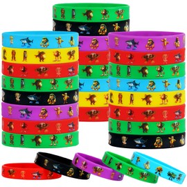 LCKYPOWTHY 24 Pieces Italian Brainrot Rubber Bracelets Silicone Stretch Wristbands Colored Silicone Bracelets for Birthday Party Supplies