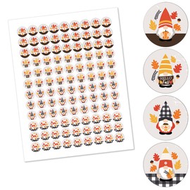Big Dot of Happiness Fall Gnomes - Autumn Harvest Party Round Candy Sticker Favors - Labels Fit Chocolate Candy (1 Sheet of 108)