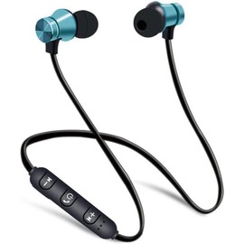 Wireless Headphones, Bluetooth 4.2 In-Ear Earbuds, Magnetic Cordless Sports HI-FI Sound Deep Bass Neckband Headset Earphones With Microphone For Running Workout Home Office Gym Outdoor (Blue)