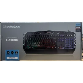 Brookstone USB Wired Gaming Keyboard with Multi-Color LED Backlit Keys
