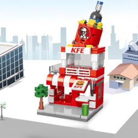 Street View City Cafe Building Kit, 167PCS Coffee Shop Modular House Building Set, MOC Creative House Model DIY Toys, Building Toy for Kids Adults Teens (Fast Food Shop)