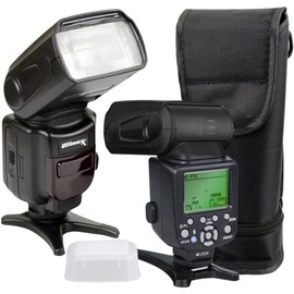 Ultimaxx’s Professional TTL Flash with LCD Display & Cases for Canon EOS 5DS 5DSR 5S Mark IV 5D Mark IV 6D 6D Mark II 7D 77D 90D M5 M50 R RP Rebel SL3 SL2 T8i T7 T7i T6i T6s T6 T5i T5 T4i T3i & More