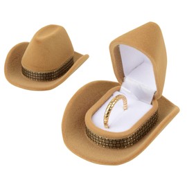 GMYIAK Cowboy Hat Ring Box, Wedding Ring Box, Jewellery Box, Portable Jewellery Box, Ring Box for Rings, Necklaces, Earrings, Marriage Proposal, Birthday Gift