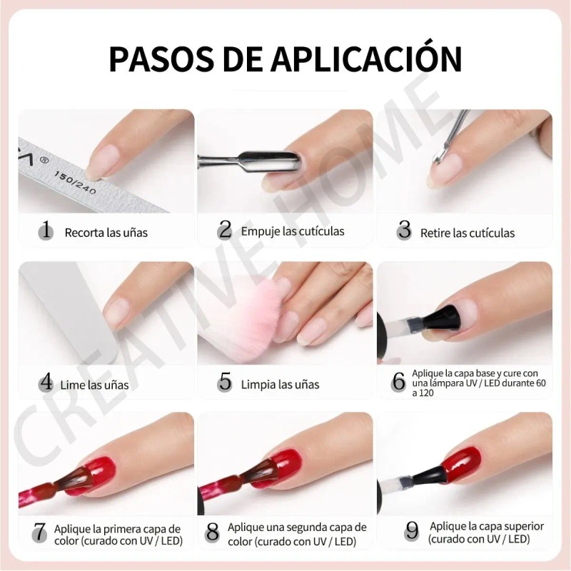 Geles Semipermanente Esmaltes Uñas (kit 24 Pzs Color Gelesh)