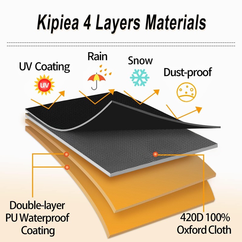 Kipiea Square Fire Pit Cover - Upgraded 600D Strong Tear