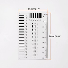 HARFINGTON High Precision SEC Size Estimation Chart 80mm Covered Transparency Flaw Detection Film Ruler for Diameter and Line Width Defects Measuring