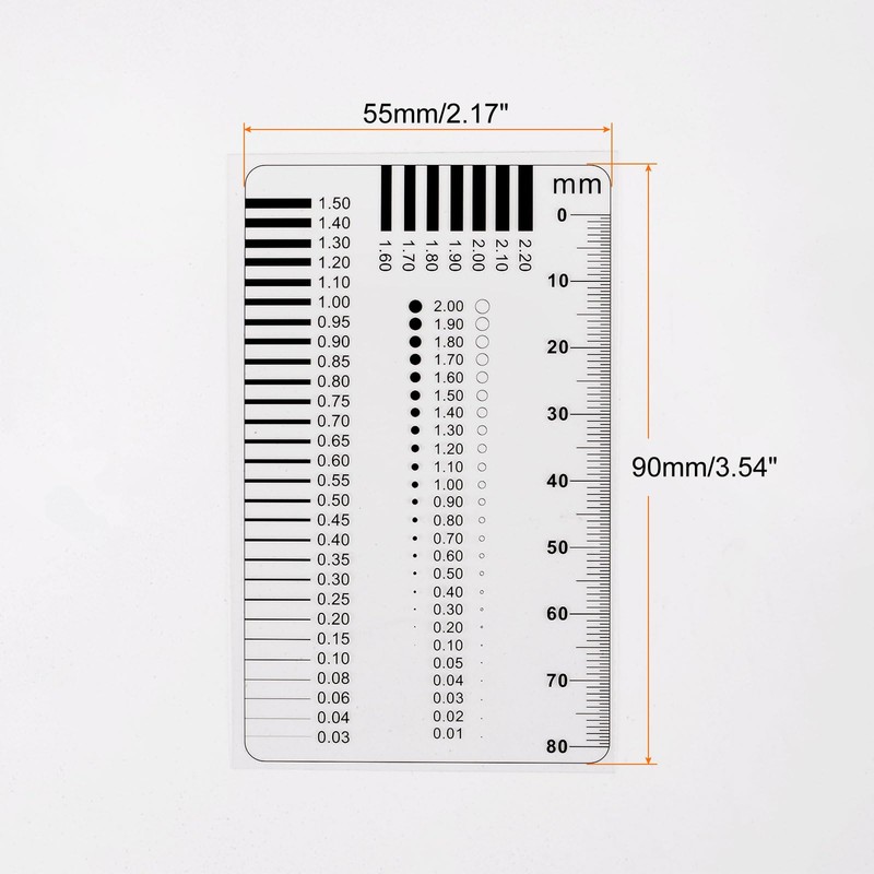 HARFINGTON High Precision SEC Size Estimation Chart 80mm Covered Transparency