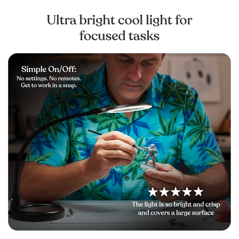 Brightech LightView Pro Flex 2 in 1 Magnifying Desk Lamp,