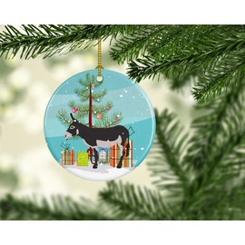 Caroline's Treasures American Mammoth Jack Donkey Christmas Ceramic Ornament, 3 inch, Multicolor