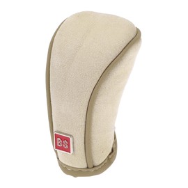 HEROFFIX 1 Pc Gear Shift Knob Cover Decoration Stick Shifting Handle Protector 12.5x6cm/4.92"x2.36" Zipper Type Beige Faux Leather