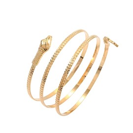 CJIAYUJEW Minimalist Arm Cuff for Women Gold Arm Cuff Upper Arm Layered Arm Bracelet Stackable Arm Bangle Jewelry for Women Men (gold snake)