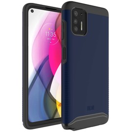 TUDIA DualShield Designed for Moto G Stylus 2021 Case [NOT Compatible with 5G], [Merge] Shockproof Military Grade Heavy Duty Dual Layer Slim Protective Case Cover - Indigo Blue