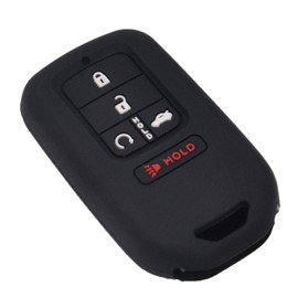 LemSa 2pcs Silicone Smart Key Fob Cover Remote Keyless Entry Bag Compatible with Honda Civic Accord Pilot CR-V Pilot EX EX-L 2019 2018 2017 2016 2015 A2C81642600, Black/Blue