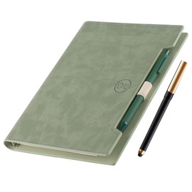 Classic Leather Journal Notebook,Refillable Notebook with Lined Pages,Personal Diary Writing Notebook Gifts,A5 Business Notebook with Pockets/Pen/Pen Holder,100gsm Lined Paper 160 Pages (Green)