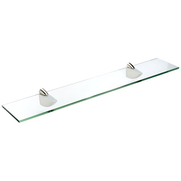 Spancraft Glass Oriole Glass Shelf, Brushed Steel, 12 x 42