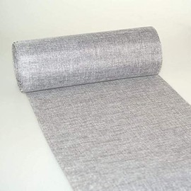 Deko As Shabby Chic table runner in linen look, polyester, odourless, 30 cm x 5 m, 25, grey