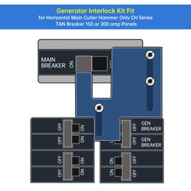 Generator Interlock Kit Fit for Eaton Cutler Hammer BR and CH Series 150 or 200 amp Panel, 1 1/4-1 7/16 Inches Spacing Between Main and Generator Breaker, Professional Generator Interlock Kit