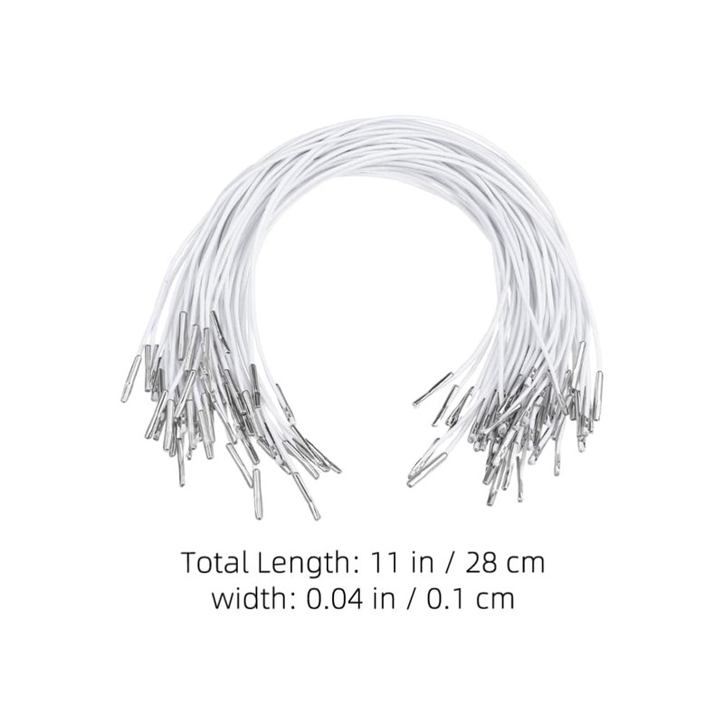 Operitacx 150Pcs Elastic Barbed Cords with Metal Ends, Stretch Loop