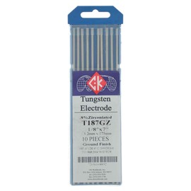 CK T187GZ 0.8% Zirconiated Tungsten Electrode 1/8" X 7", 10 Pack