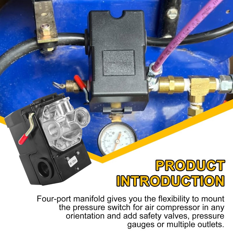 LF10-4H Air Compressor Pressure Switch Air Compressor Parts 4-Port Air