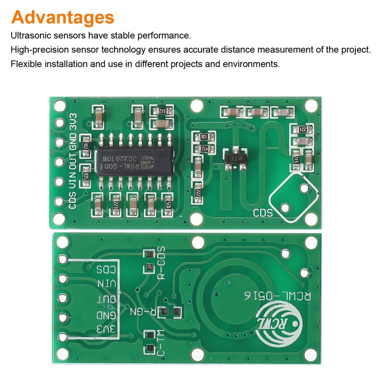 sourcing map 5 Pcs Ultrasonic Module Distance Sensor RCWL-0516 High