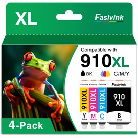 910XL 910 Ink Cartridges for HP Printers Compatible for HP 910XL Ink Cartridges Combo Pack Replacement HP OfficeJet Pro 8020 8025 8035 8028 8022 8010 8015(Black Cyan Magenta Yellow 4-Pack)