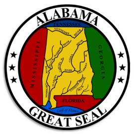 Kiwi Gifts Alabama State Seal Emblem - 25 Pack Circle Stickers 3 Inch - USA America