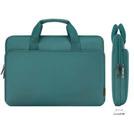 DOMISO 15.6 inch Laptop Sleeve Bag Water-Resistant Carrying Case with Handle for Yoga 720 IdeaPad S510 320 ThinkPad T570 E575/Dell XPS 15/HP Envy Pavilion/15.6" Notebooks,Green