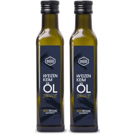 native goods Organic Wheat Germ Oil 500 ml (2 x 250 ml) - 1st Cold Pressing Native - Wheat Germ Oil with Natural Vitamin E and idine - Versatile for Kitchen, Skin Care & Cold Food - 100% Natural