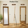 Full Length Mirror 65"X22", Brown Large Floor Mirror with Solid