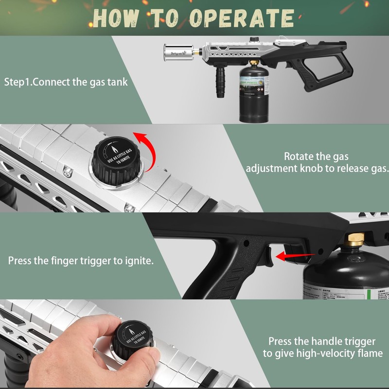 Dutywand Propane Grill Torch Gun – Cooking Torch Head max.